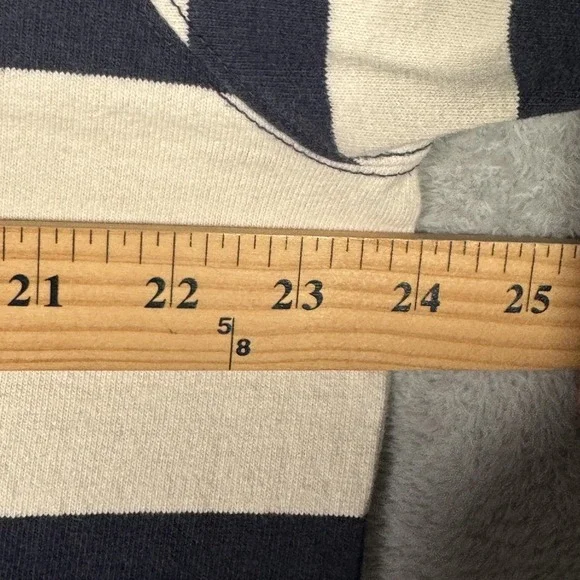 L.L.Bean Rugby Polo Shirt Mens Large Blue Stripe Long Sleeve Cotton Casual - Picture 5 of 8